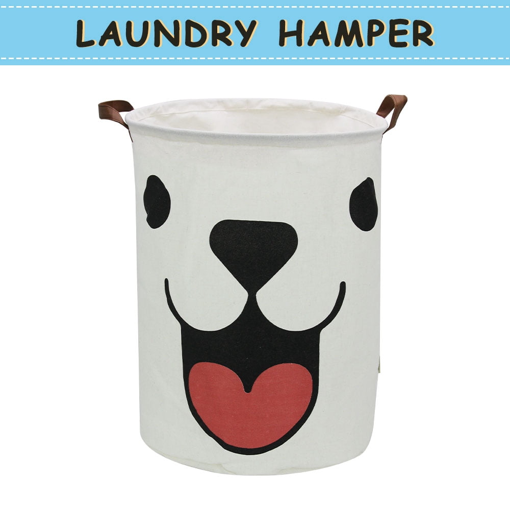 Howarmer Large Canvas Laundry Hamper, Baby Laundry Basket for Nursery ...