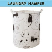 Howarmer Large Canvas Laundry Hamper, Laundry Basket for and , s Clothes Hamper with Lid, Cute s s Storage Bin Organizer Animal Room Decor, Black Kitty