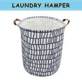 thumbnail image 1 of Howarmer Large Canvas Laundry Hamper, Laundry Basket for and , s Clothes Hamper with Lid, Cute s s Storage Bin Organizer Animal Room Decor, Irregular Stripe, 1 of 8