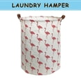 thumbnail image 1 of Howarmer Large Canvas Laundry Hamper, Laundry Basket for and , s Clothes Hamper with Lid, Cute s s Storage Bin Organizer Animal Room Decor, Pink Flamingo, 1 of 8