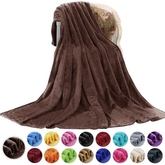 Howarmer Large Coffee Fleece Throw Blankets, Twin Size Soft Fuzzy Blanket for Women Men and s, All Season Lightweight Microfiber Fluffy Blanket, 60 x 80 inch