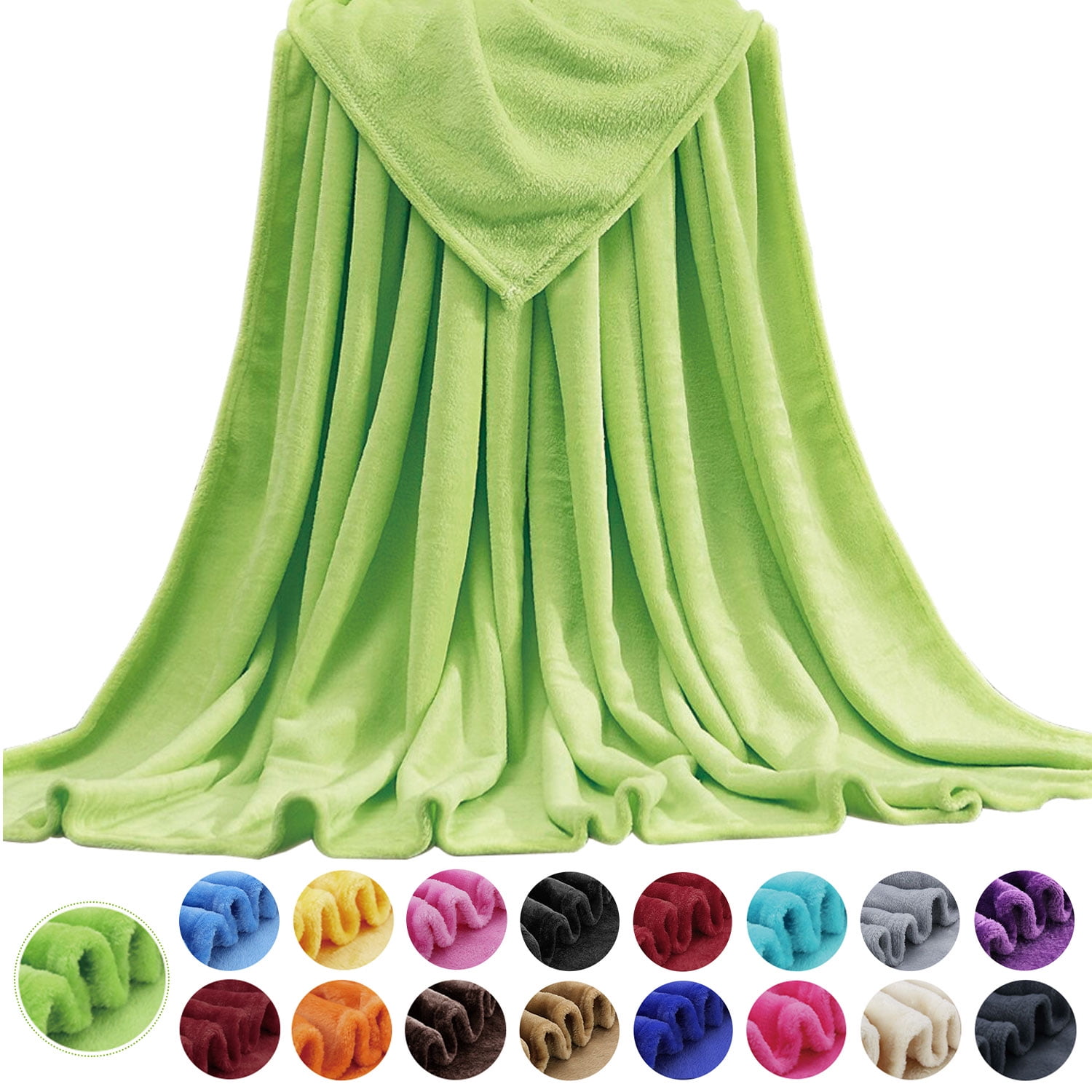 Howarmer Large Green Fleece Throw Blankets, King Size Soft Fuzzy