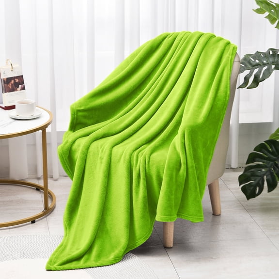 Howarmer Large Green Fleece Throw Blankets, Throw Size Soft Fuzzy Blanket for Women Men and s, All Season Lightweight Microfiber Fluffy Blanket, 50 x 60 inch
