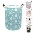thumbnail image 1 of Howarmer Large Nursery Laundry Basket, Collapsible Laundry Bag, Freestanding Tall Clothes Hamper Waterproof with Leather Handle, Kids Toys Storage Bin, Girls Bedroom Decor (Rabbit Head), 1 of 6