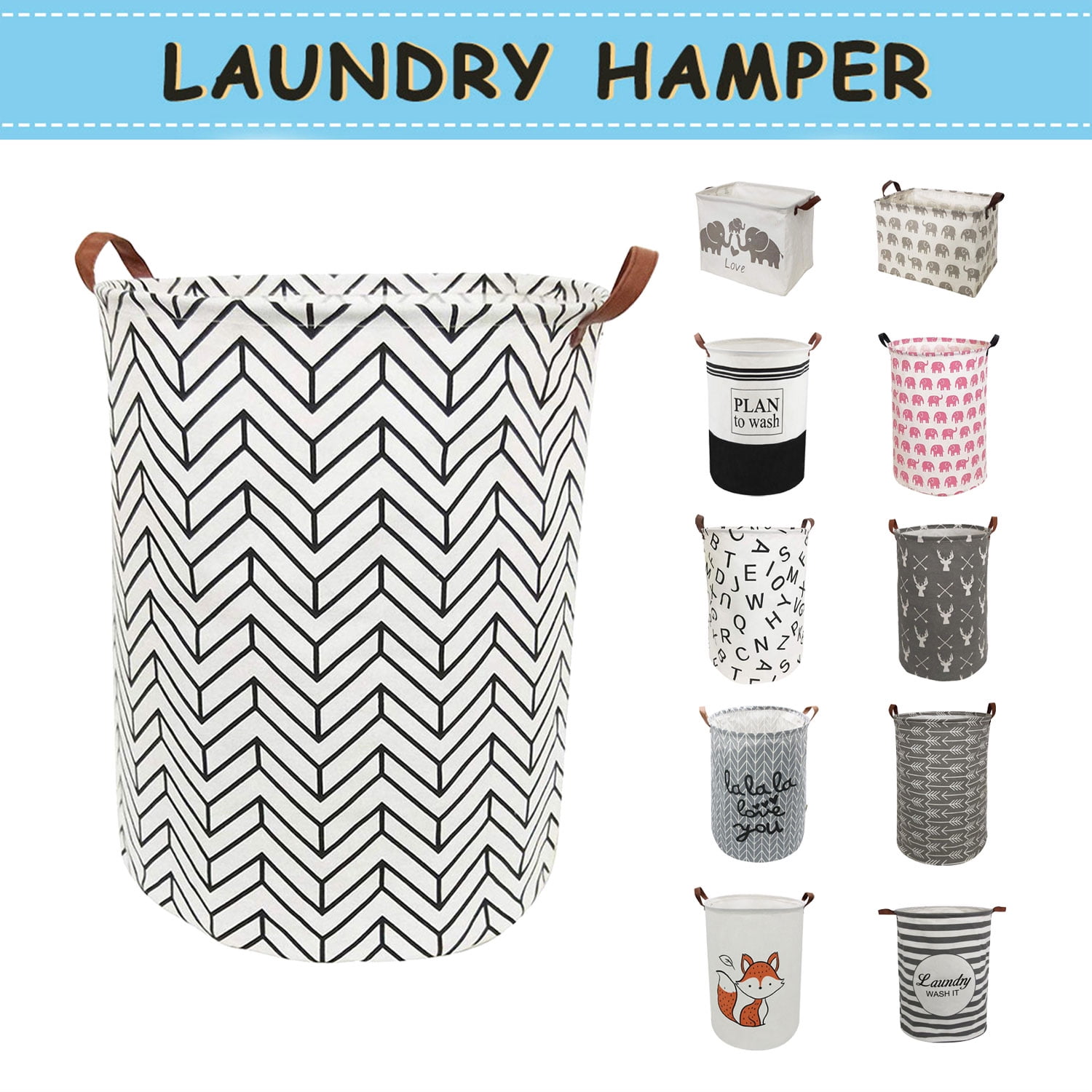 Howarmer Large Storage Baskets, Collapsible Cloth Hamper Bin Organizer