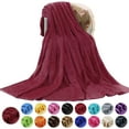 thumbnail image 1 of Howarmer Large Wine Red Fleece Throw Blankets, Queen Size Soft Fuzzy Blanket for Women Men and s, All Season Lightweight Microfiber Fluffy Blanket, 90 x 90 inch, 1 of 7