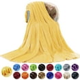 thumbnail image 1 of Howarmer Large Yellow Fleece Throw Blankets, Queen Size Soft Fuzzy Blanket for Women Men and s, All Season Lightweight Microfiber Fluffy Blanket, 90 x 90 inch, 1 of 7