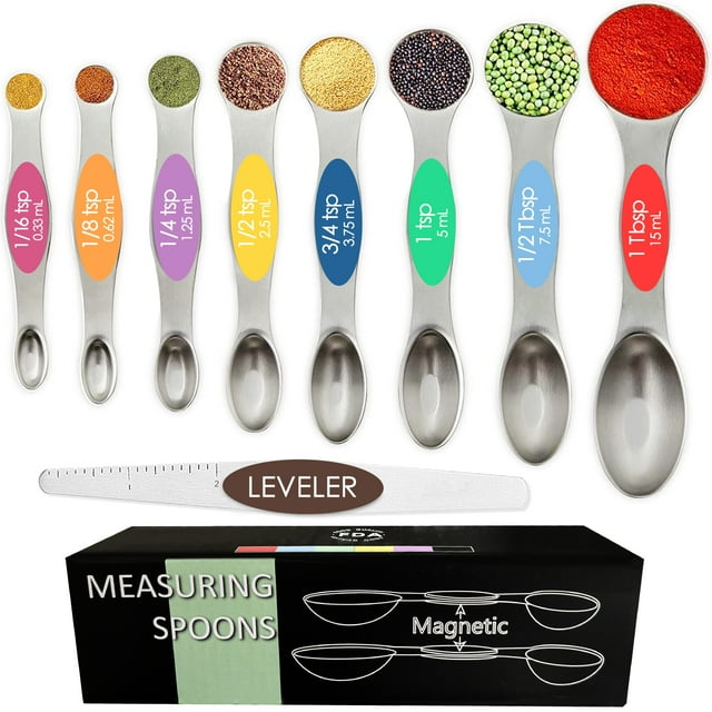 Howarmer 9Piece Stainless Steel Measuring Spoons, Double