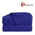 thumbnail image 1 of Howarmer Navy Fuzzy Bed Blanket, Throw Size Soft Flannel Fleece Bed Throw Blankets, 60 x 50 Inch, 1 of 6