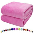 thumbnail image 1 of Howarmer Pink Flannel Throw, 80" x 60", 1 of 7