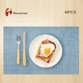 thumbnail image 1 of Howarmer Placemats Set of 6, Heat Resistant Non-Slip Place Mats for Dining Table, Washable Durable PVC Vinyl Woven Table Mats（Blue, 6）, 1 of 7