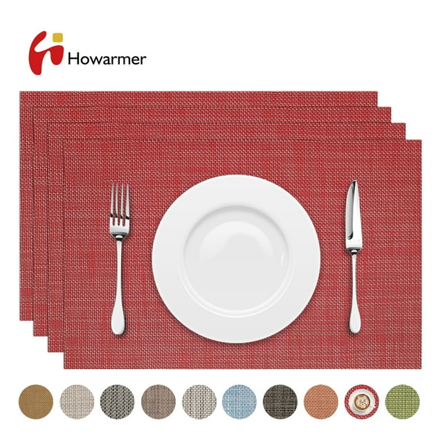 Howarmer Heat Resistant, Modern Placemats, Durable PVC, Woven