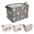 thumbnail image 1 of Howarmer Rectangular Storage Basket, Collapsible Laundry Basket, Waterproof Canvas PE Coating Large Storage Bins Gift Baskets for , Office, Bedroom, Clothes,s - Elk Arrow, 1 of 6
