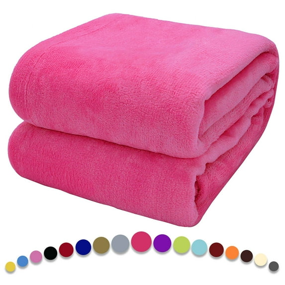 Howarmer Rose Red Fuzzy Bed Blanket, King Size Soft Flannel Fleece Blankets, All Season Lightweight Warm Bed Throws, 90 x 108 Inch