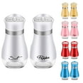 thumbnail image 1 of Astarin Salt and Pepper Shakers with Stainless Steel Lid and Refillable Glass Bottle for Kitchen Dining Cooking BBQ, Set of 2, White, 1 of 7
