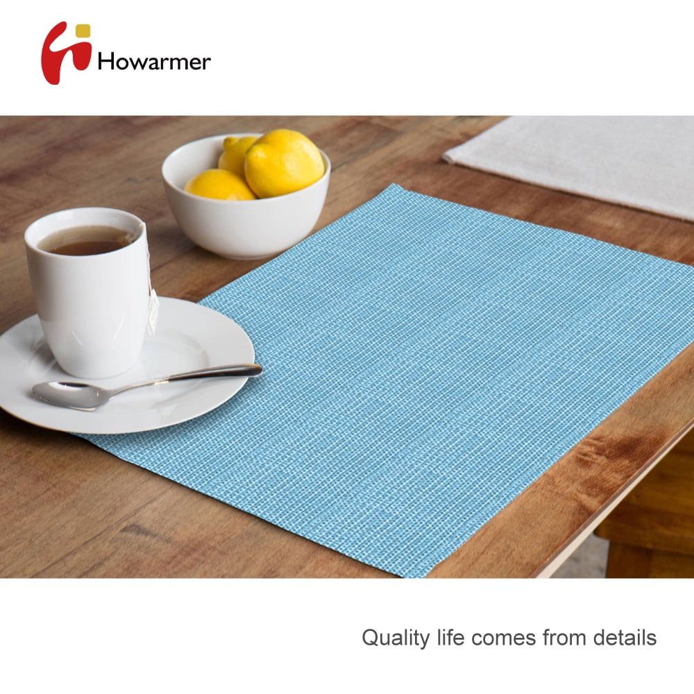 Elegant Placemats Set of 4 for Christmas/Thanksgiving Dining Table Washable  Woven Linen Placemat Non-Slip Heat Resistant Kitchen Table Mats Easy to
