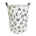 thumbnail image 1 of Howarmer bin with Handle - Large Waterproof Cotton Linen Storage Basket, Collapsible & Convenient Home Organizer Containers for s s, Clothing ( Black Letter ), 1 of 7