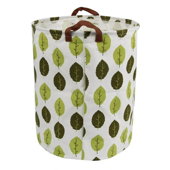 HowarmerCanvas Laundry Basket with Handles, Oval Leaves