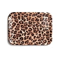thumbnail image 1 of Howayme Melamine Plastic Serving Tray, 12.9"x9.6" Large Shatterproof Decorative Food Tray for Restaurant, Parties, Kitchen & Outdoor Use, Brown Leopard Pattern, 1 of 6