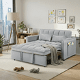 thumbnail image 1 of Howcool 55" 3 in 1 Convertible Sleeper Sofa Bed, Pull Out Loveseat Couch with Storage Pocket,Light grey, 1 of 7