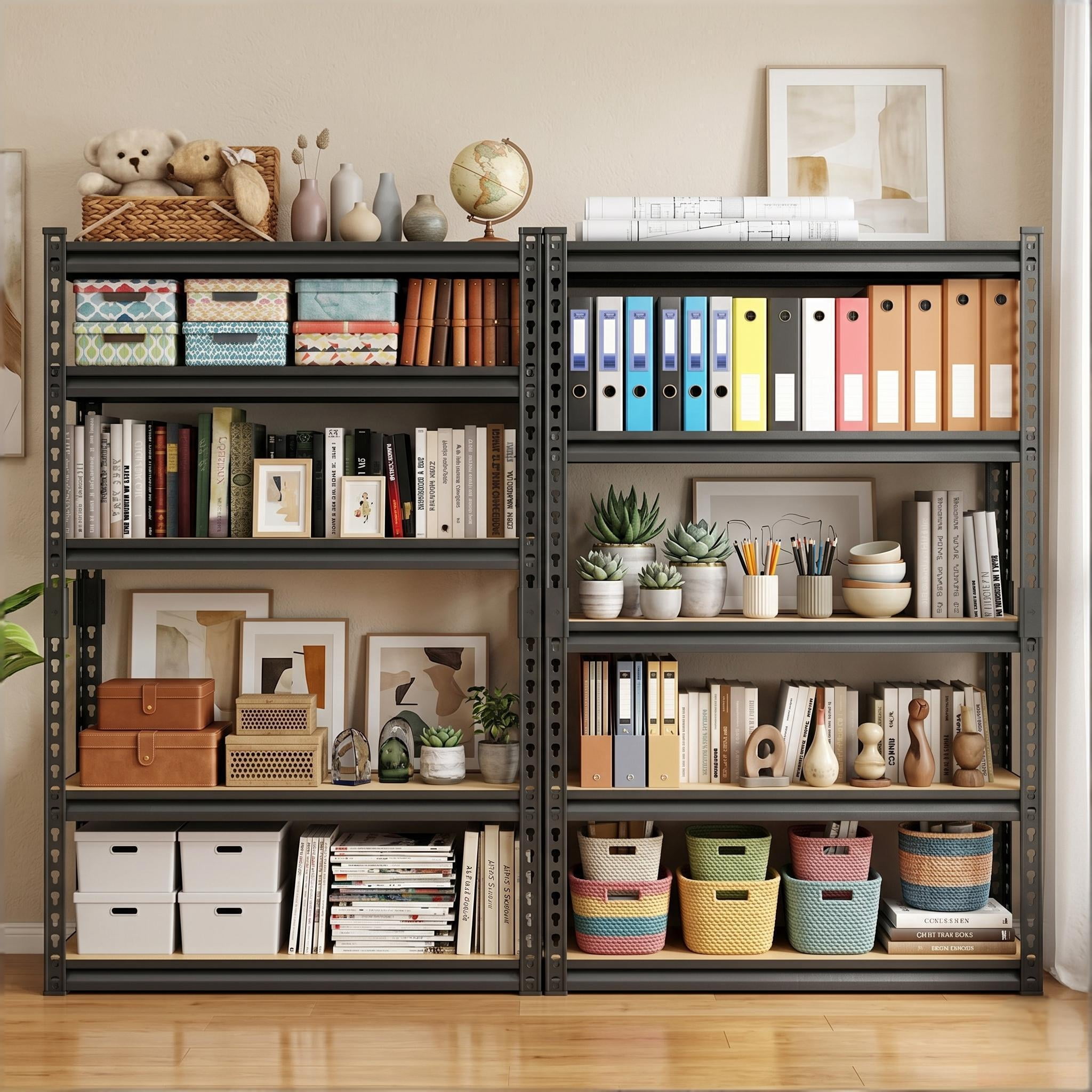 Howcool 5-Tier 72 Inch Height Adjustable Metal Shelving Unit, Heavy ...