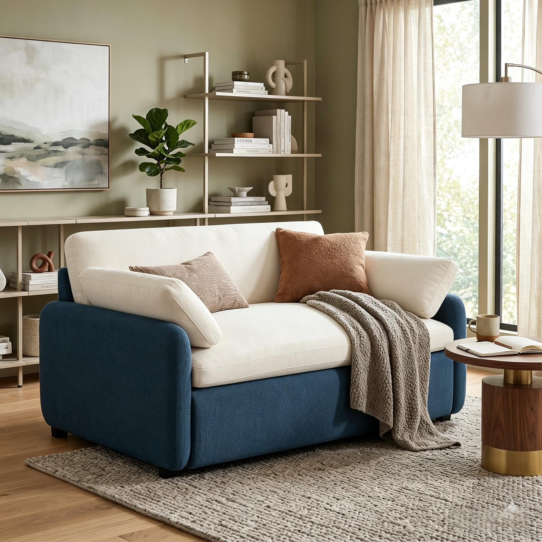 Howcool 50×43 Inch Oversized Chenille Accent Chair, Wide Deep Seat Comfy Armchair with Pillow for Living Room Apartment