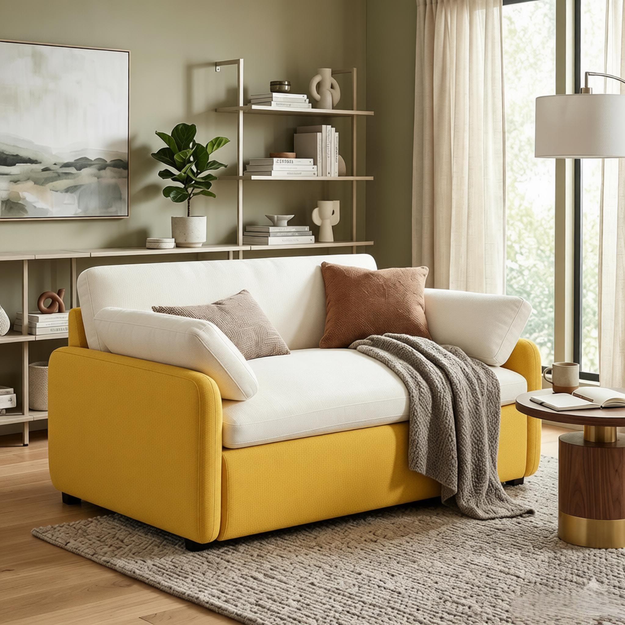 Howcool 50×43 Inch Oversized Chenille Accent Chair, Wide Deep Seat Comfy Armchair with Pillow for Living Room Apartment