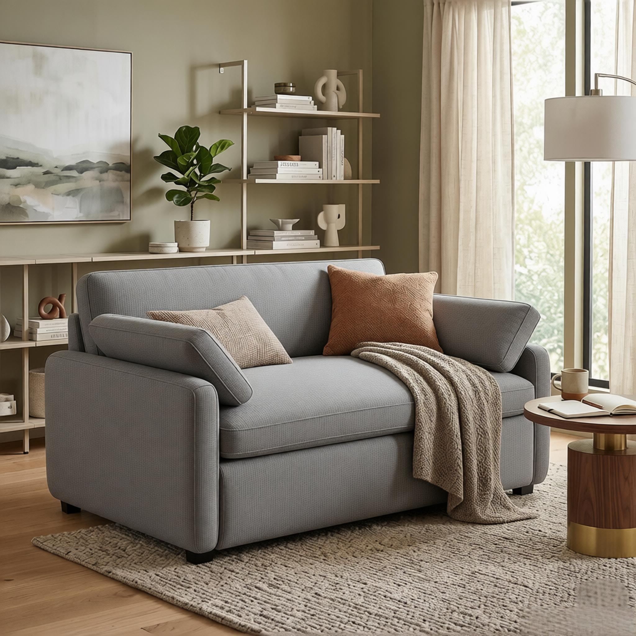 Howcool 50×43 Inch Oversized Chenille Accent Chair, Wide Deep Seat Comfy Armchair with Pillow for Living Room Apartment
