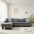 thumbnail image 1 of Howcool 98" Sectional Sofa, L-Shaped Couch with Left-Facing Chaise, Linen Fabric Modular Sectional Sofa for Living Room, Apartment & Small Space, Gray, 1 of 9