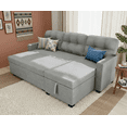 thumbnail image 1 of Howcool Convertible Sofa Bed Couch for Living Room, 82" Sleeper Sofa with Pull Out Bed, L-Shaped Sectional Couch with Reversible Storage Chaise, Linen Fabric Sofa with USB Charging Ports,Light Grey, 1 of 7