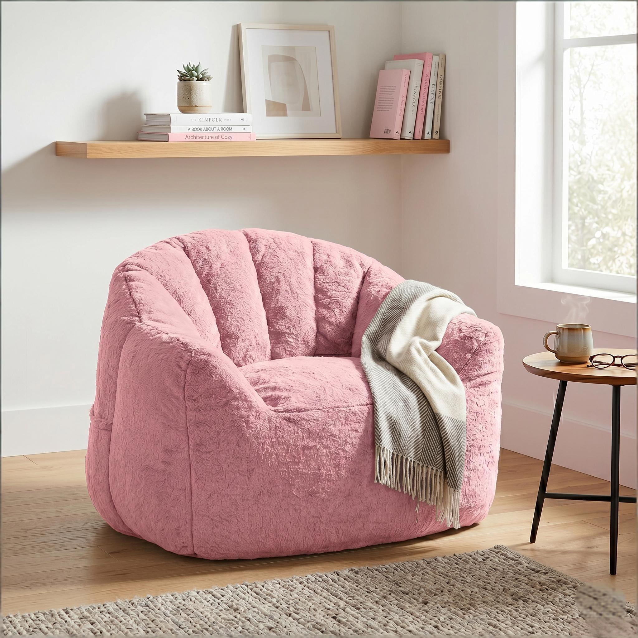 Howcool Bean Bag Chair for Adults, High-Density Foam Stuffed Armrest Lazy Sofa for Living Room Bedroom Reading