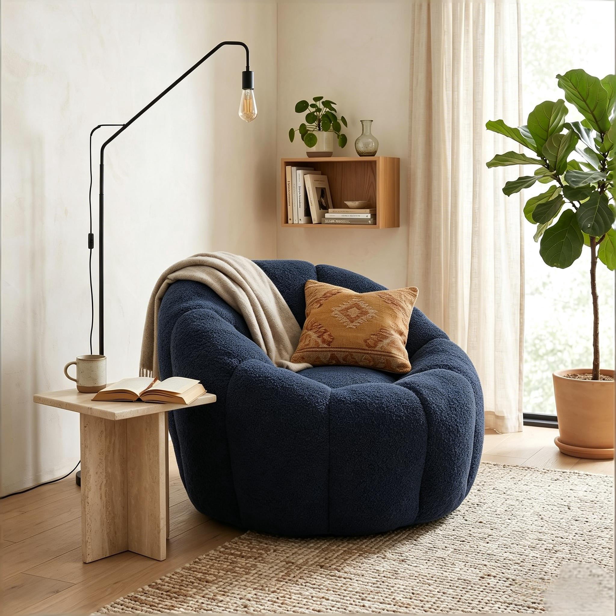 Howcool Bean Bag Sofa Chair with Armrests for Adults, High-Density Foam Lazy Sofa for Living Room Bedroom Reading