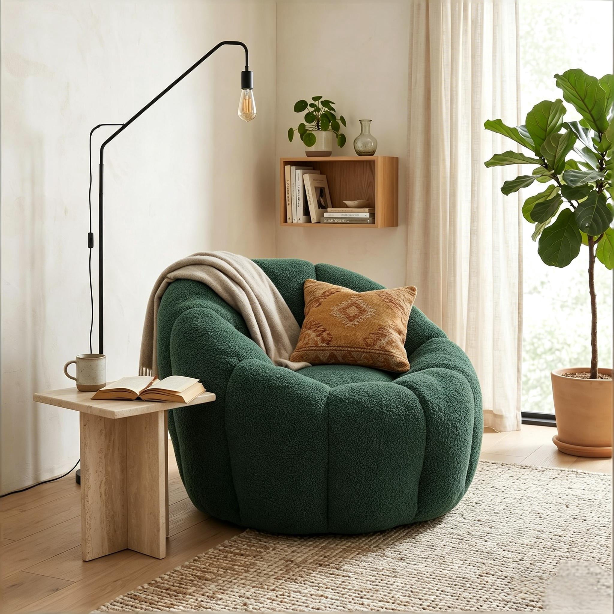 Howcool Bean Bag Sofa Chair with Armrests for Adults, High-Density Foam Lazy Sofa for Living Room Bedroom Reading