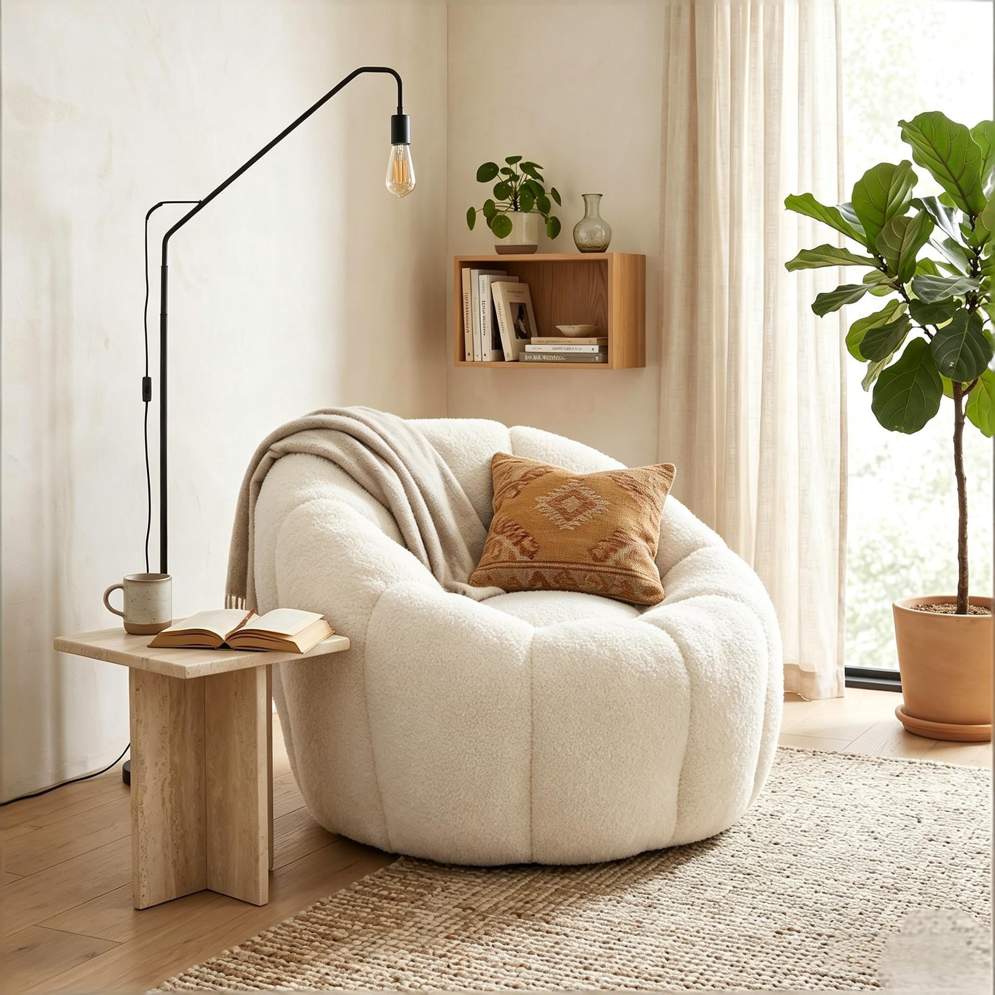 Howcool Bean Bag Sofa Chair with Armrests for Adults, High-Density Foam Lazy Sofa for Living Room Bedroom Reading