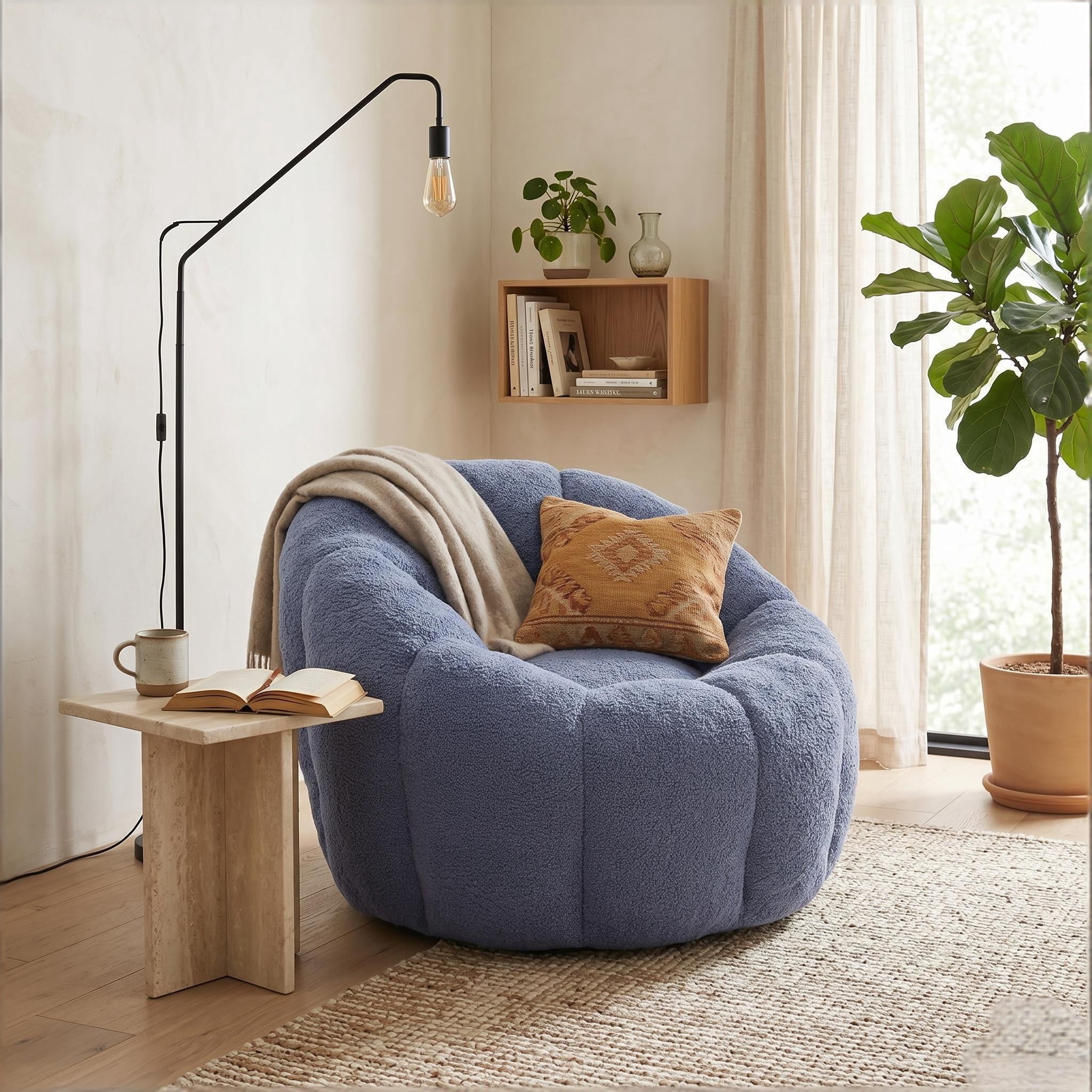 Howcool Bean Bag Sofa Chair with Armrests for Adults, High-Density Foam Lazy Sofa for Living Room Bedroom Reading