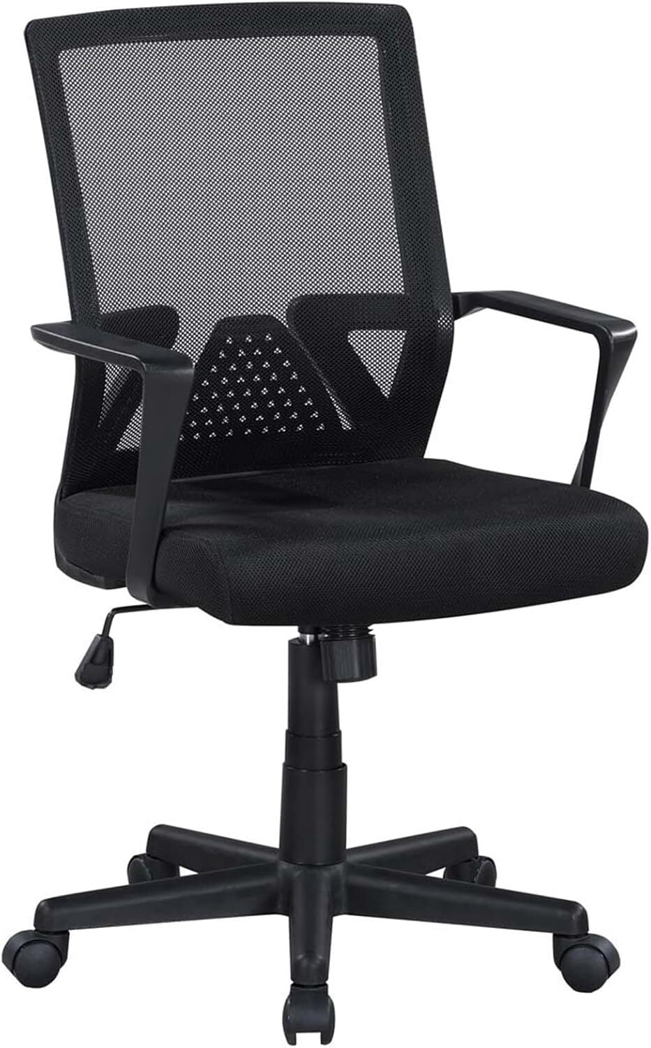 Ergonomic Black Mesh Office Chair with Adjustable Lumbar Support, Tall Swivel Rolling Computer Desk Chair for Home Work & Study