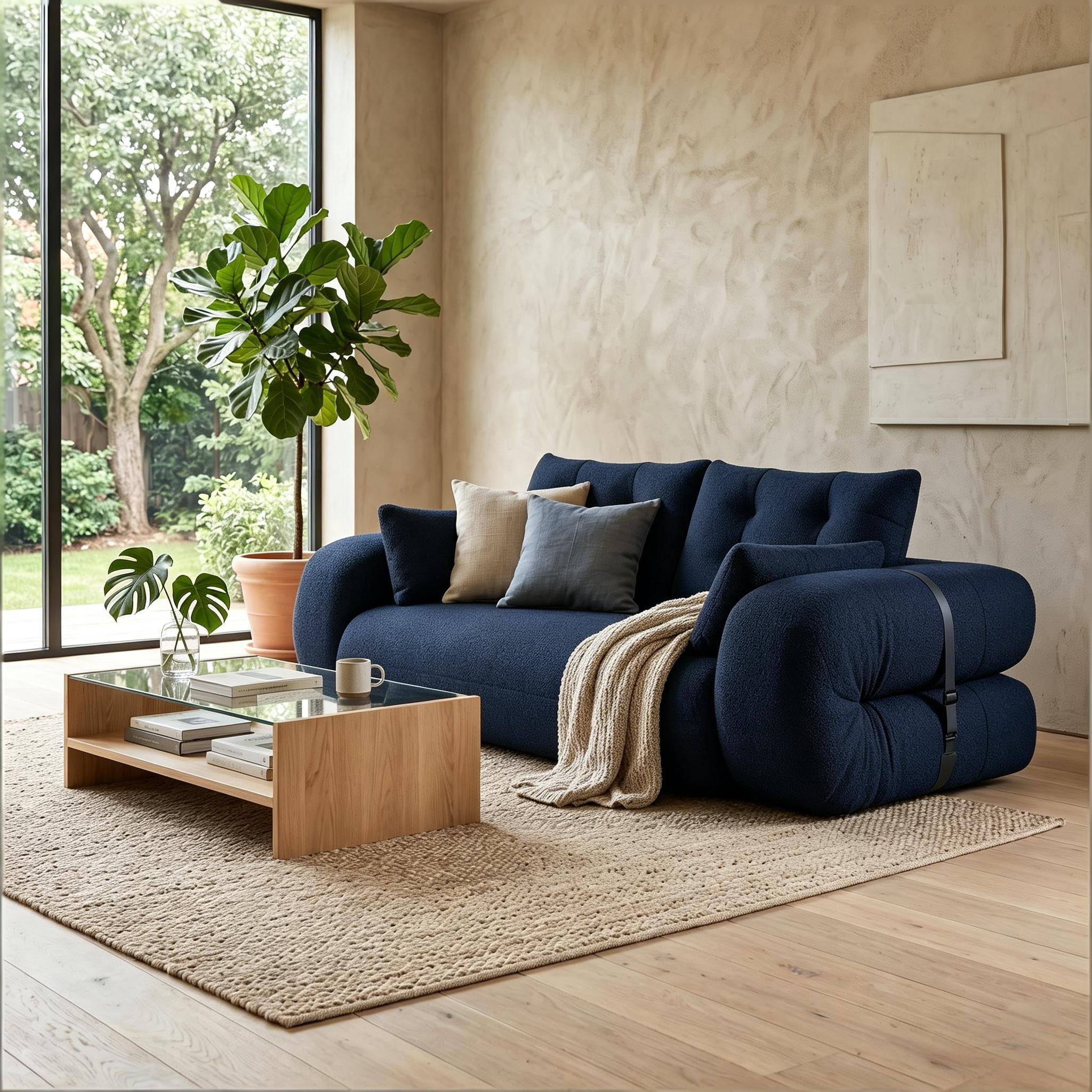 Howcool Foldable Human Dog Bed Lazy Sofa Couch 78.7", 3-in-1 Teddy Fabric Sleeper Sofa for Living Room Playroom