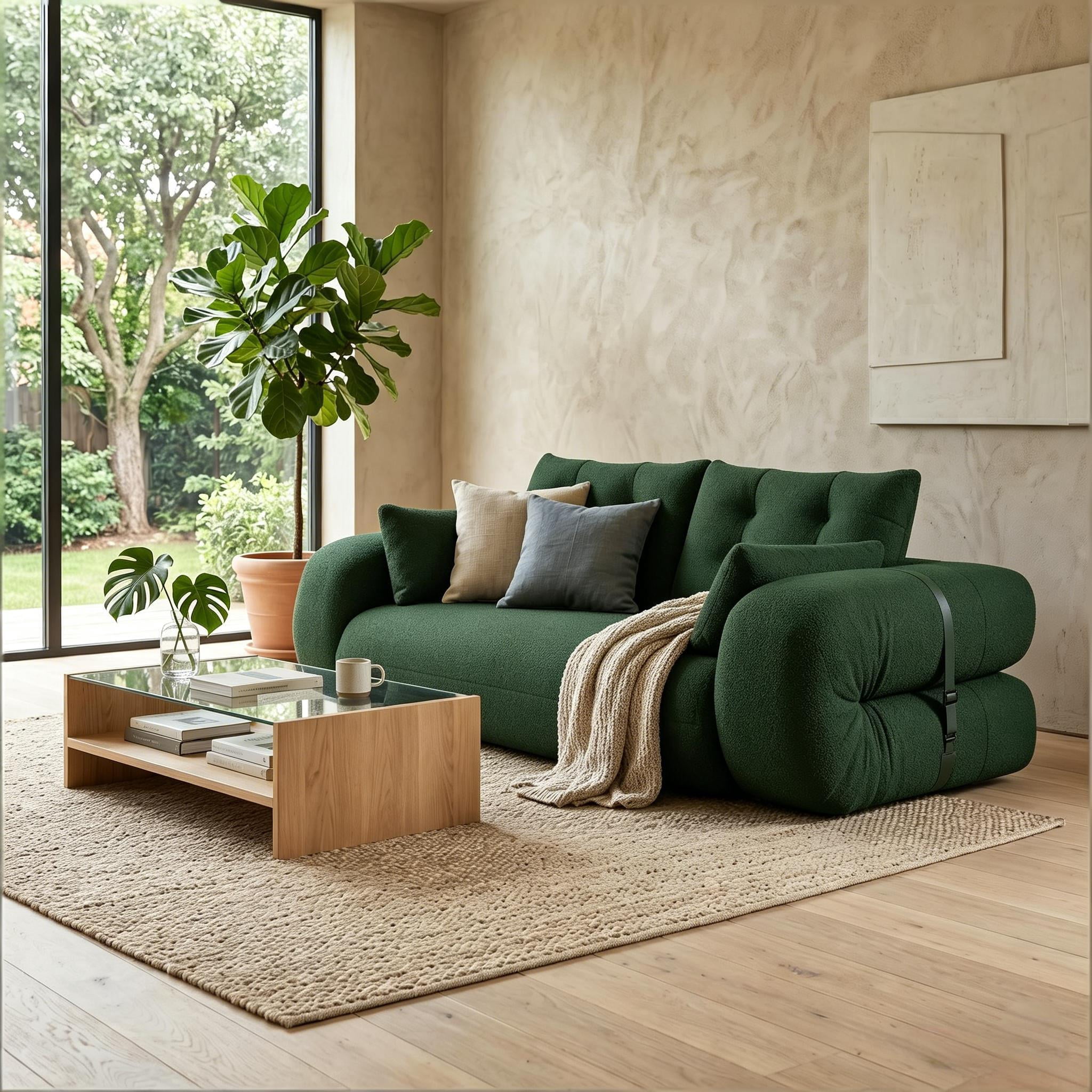 Howcool Foldable Human Dog Bed Lazy Sofa Couch 78.7", 3-in-1 Teddy Fabric Sleeper Sofa for Living Room Playroom