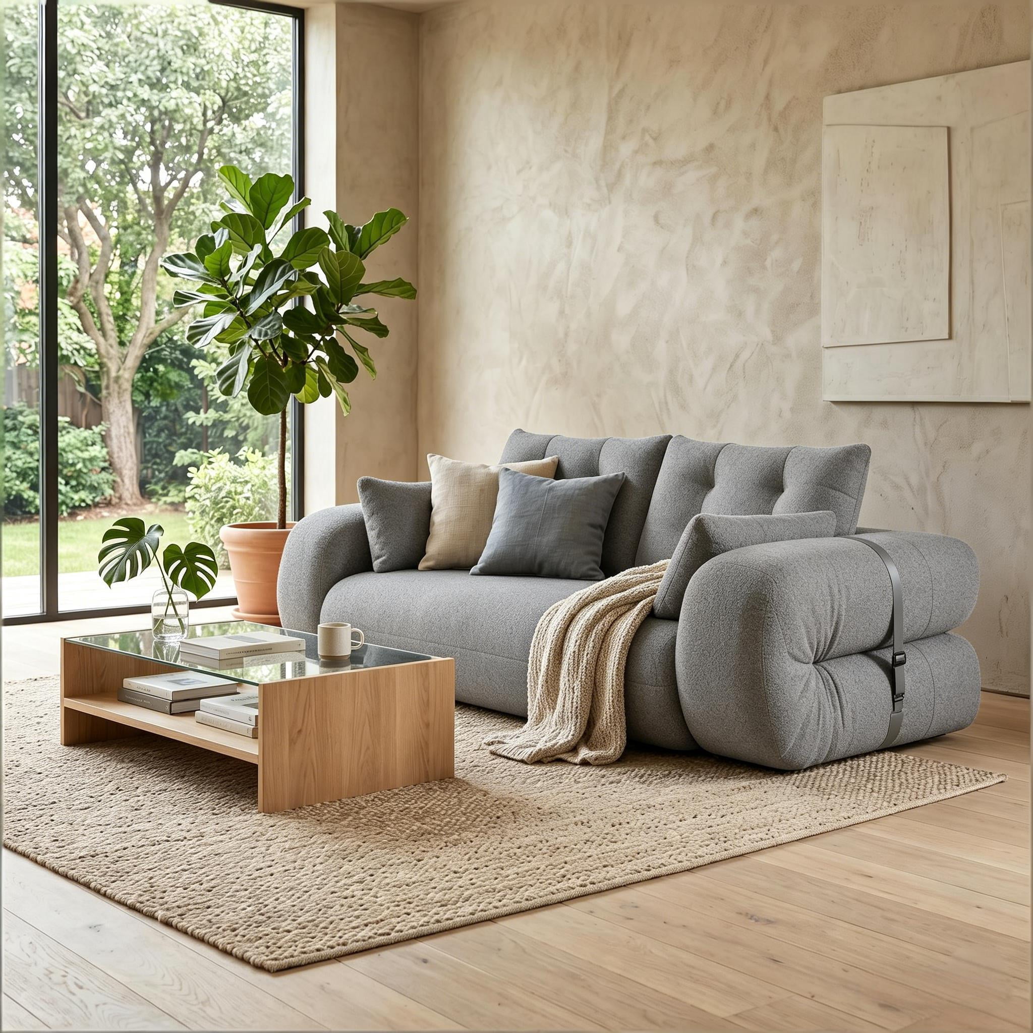 Howcool Foldable Human Dog Bed Lazy Sofa Couch 78.7", 3-in-1 Teddy Fabric Sleeper Sofa for Living Room Playroom