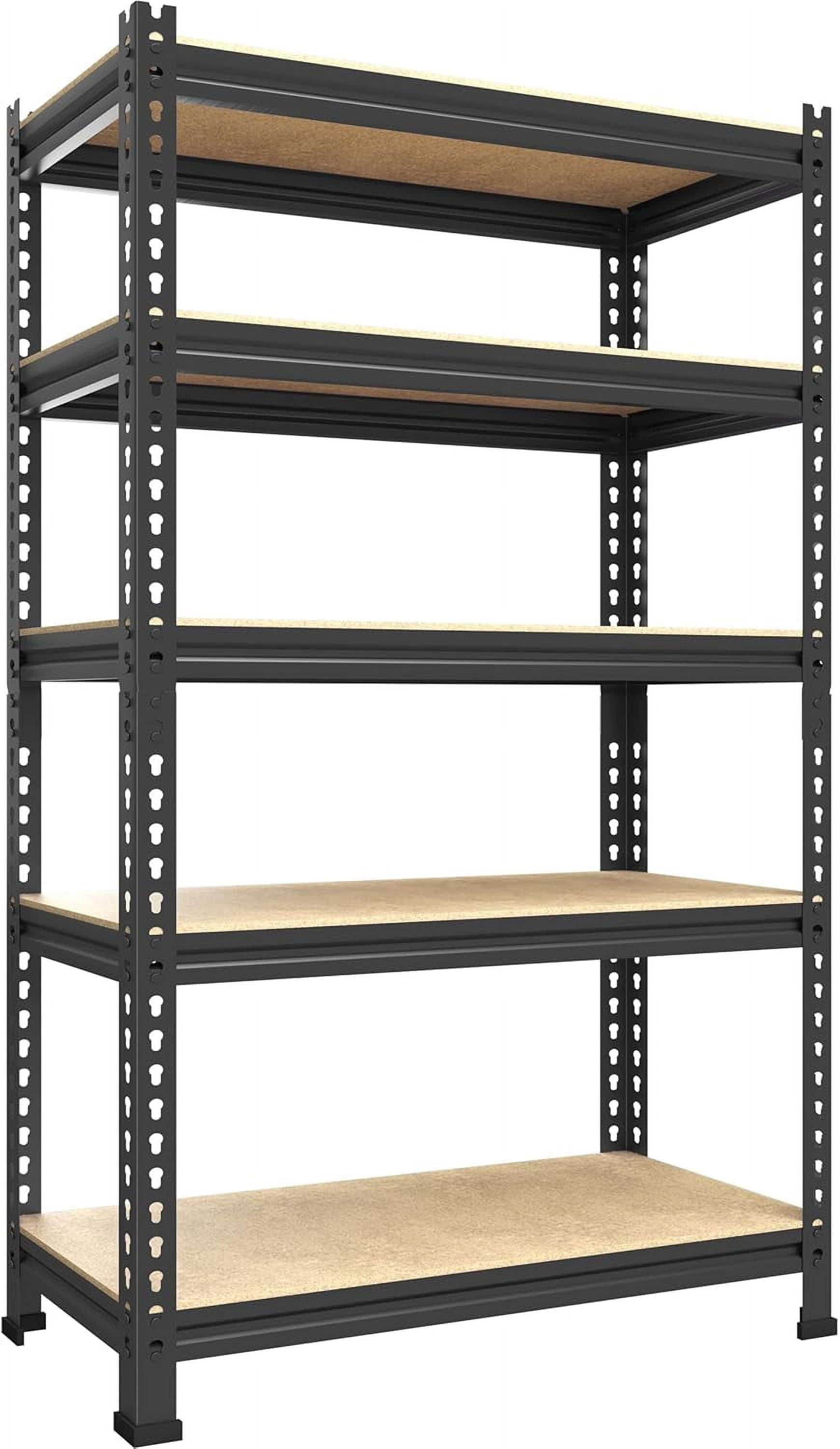 Howcool Heavy Duty Garage Shelving, 2400 lbs 5-Tier Metal Storage Rack, Adjustable Narrow Shelves 28”W x 12”D x 60”H, Boltless Assembly, for Garage Basement Pantry