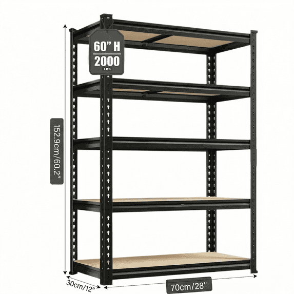Howcool Heavy Duty Garage Shelving Unit, 2000 lbs Metal Storage Shelves ...