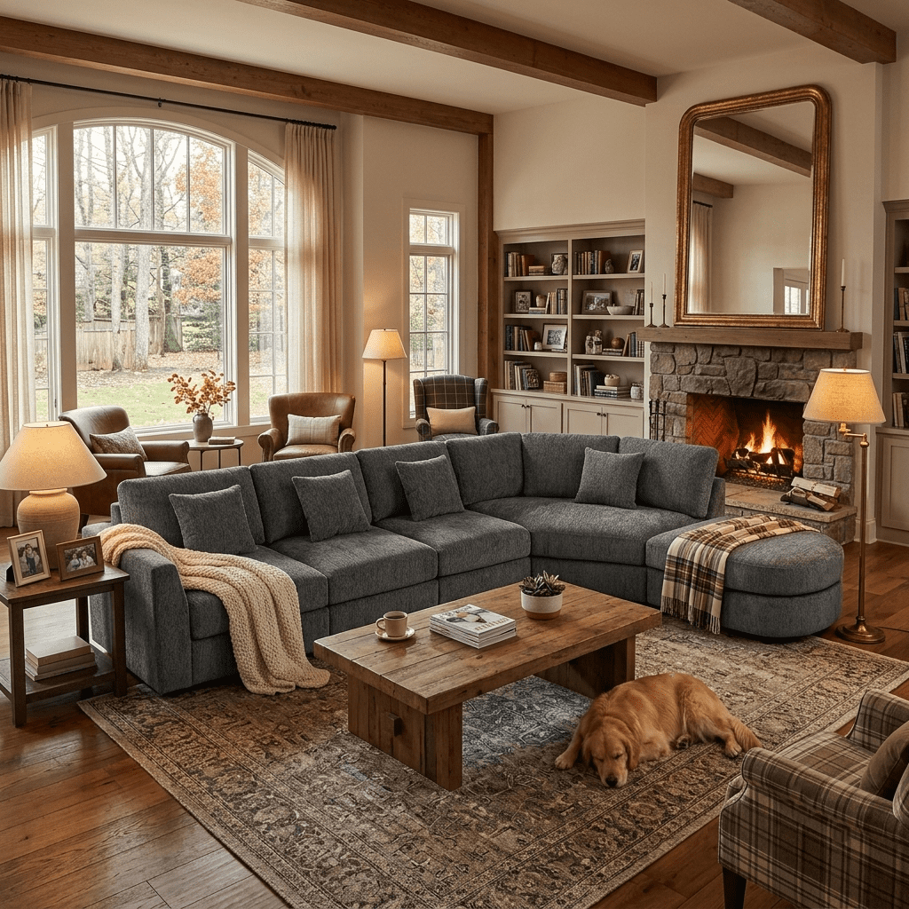 Howcool Oversized 160.4"W Curved Modular Sectional Sofa,5-Seater Deep Seat Chenille Cloud Sofa Couch with 4 Throw Pillows for Living Room,Gray