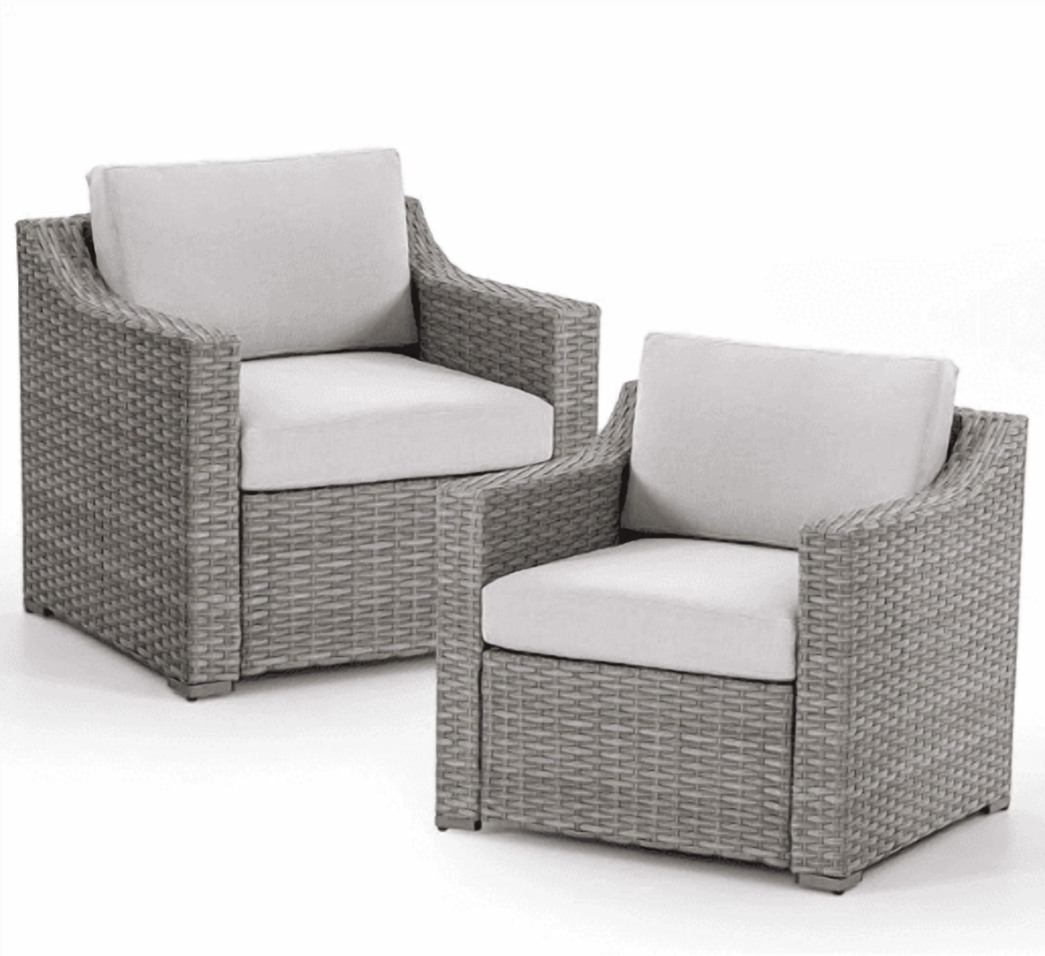 Howcool Set of 2 Outdoor Wicker Patio Club Chairs with Cushions
