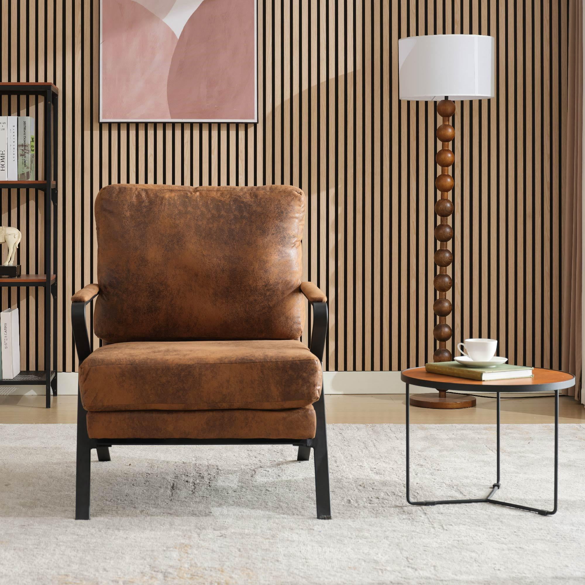 Howcool Sling Accent Chair, Comfy Vanity Chair with Removable Cushion and Storage Bag for Living Room, Bedroom, Office