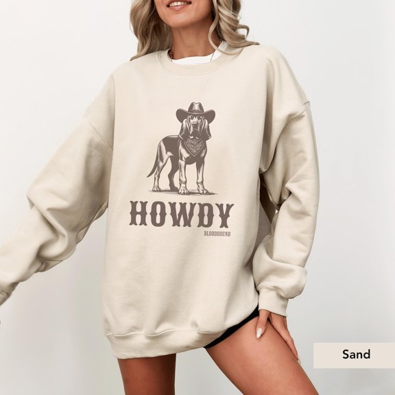 Howdy Bloodhound Sweatshirt, Bloodhound, Bloodhound Mom, Dog Mom Crewneck, Bloodhound , Bloodhound Sweatshirt, Dog Cowboy Tshirt All Size S-5XL