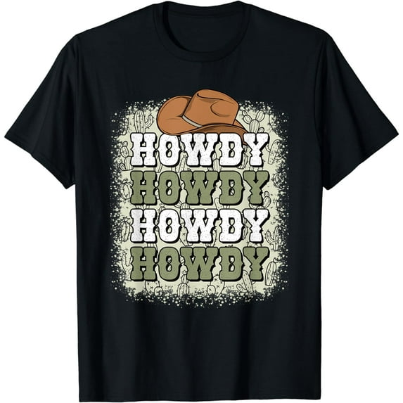 Howdy Cactus Western Country Cowgirl Cowboy Texas Rodeo T-Shirt