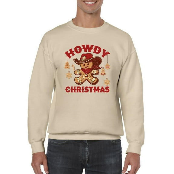 Howdy Christmas Cowboy Gingerbread Men's Sweatshirt