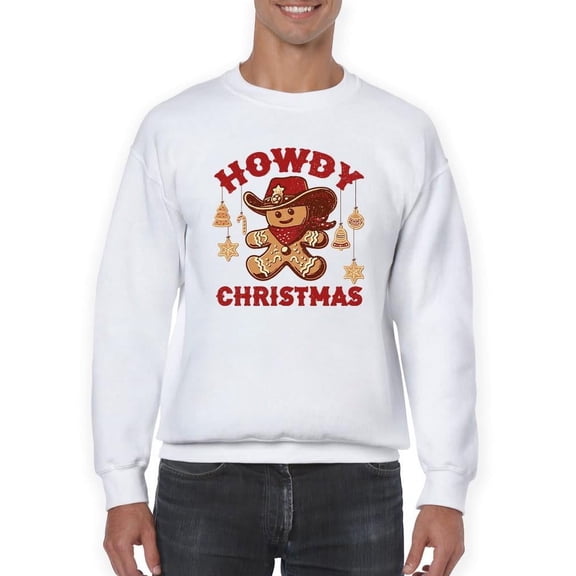Howdy Christmas Cowboy Gingerbread Men's Sweatshirt