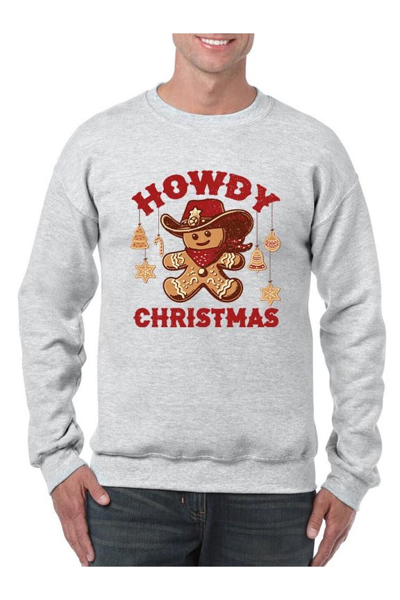 Howdy Christmas Cowboy Gingerbread Men's Sweatshirt