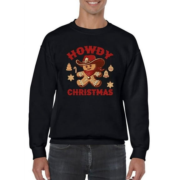 Howdy Christmas Cowboy Gingerbread Men's Sweatshirt